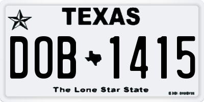 TX license plate DOB1415