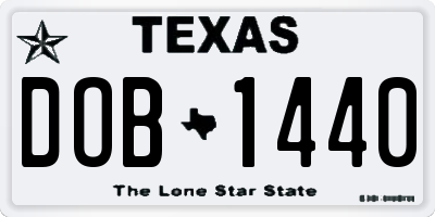 TX license plate DOB1440