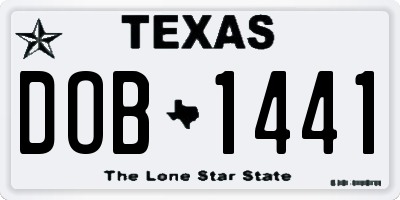 TX license plate DOB1441