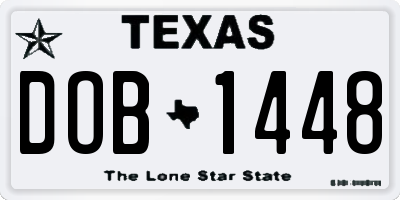 TX license plate DOB1448