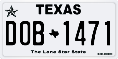 TX license plate DOB1471