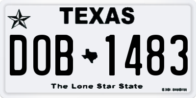 TX license plate DOB1483