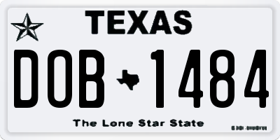 TX license plate DOB1484