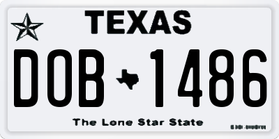 TX license plate DOB1486