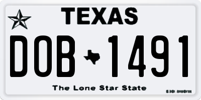 TX license plate DOB1491