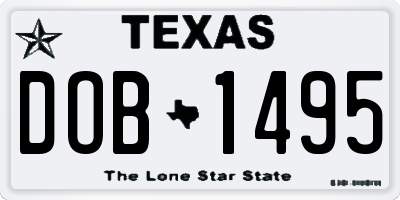 TX license plate DOB1495