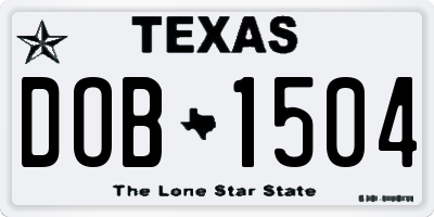 TX license plate DOB1504