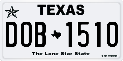 TX license plate DOB1510