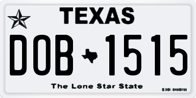TX license plate DOB1515