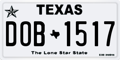 TX license plate DOB1517