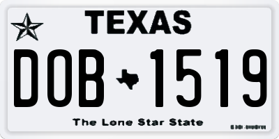 TX license plate DOB1519