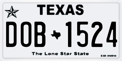 TX license plate DOB1524