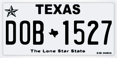 TX license plate DOB1527