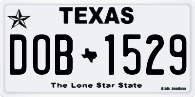 TX license plate DOB1529