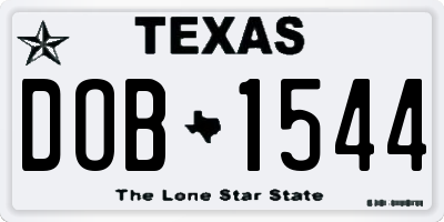 TX license plate DOB1544