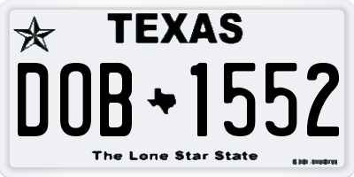 TX license plate DOB1552