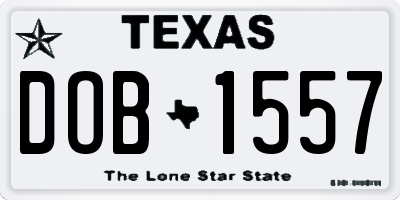 TX license plate DOB1557