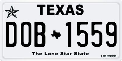 TX license plate DOB1559