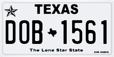 TX license plate DOB1561
