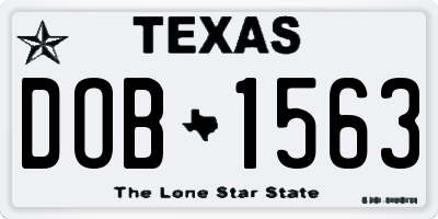 TX license plate DOB1563