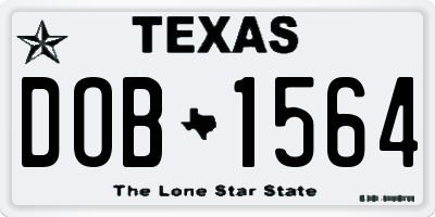 TX license plate DOB1564