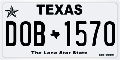 TX license plate DOB1570