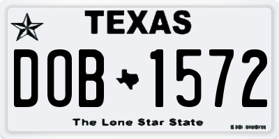 TX license plate DOB1572