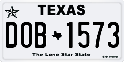 TX license plate DOB1573