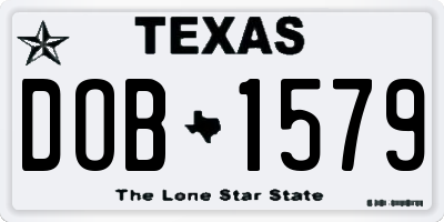 TX license plate DOB1579
