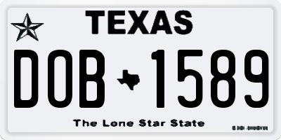 TX license plate DOB1589