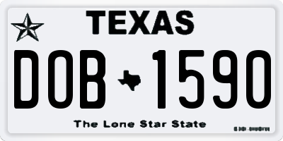 TX license plate DOB1590