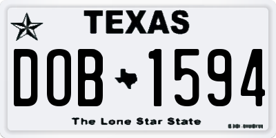 TX license plate DOB1594