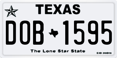 TX license plate DOB1595