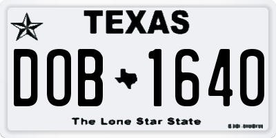 TX license plate DOB1640