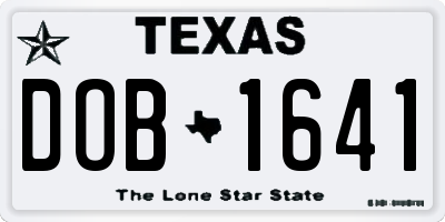TX license plate DOB1641