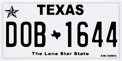 TX license plate DOB1644