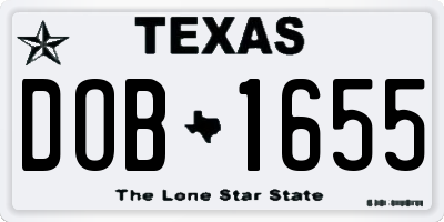 TX license plate DOB1655