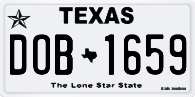 TX license plate DOB1659