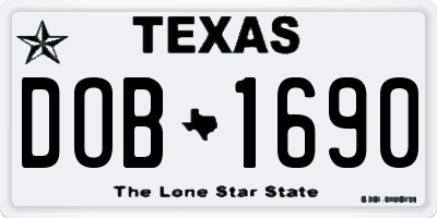 TX license plate DOB1690