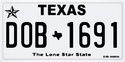TX license plate DOB1691