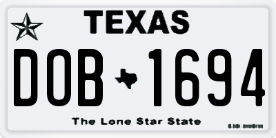 TX license plate DOB1694