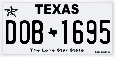 TX license plate DOB1695