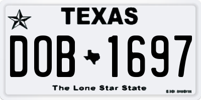 TX license plate DOB1697