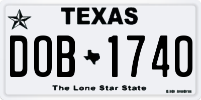 TX license plate DOB1740