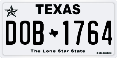 TX license plate DOB1764