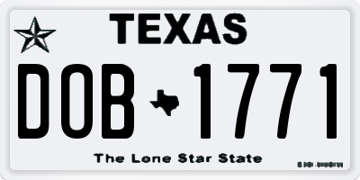 TX license plate DOB1771