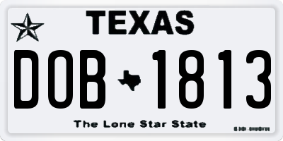 TX license plate DOB1813