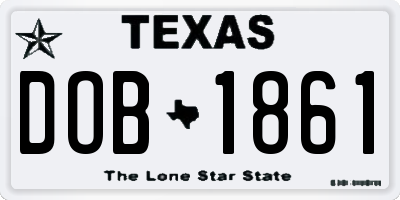 TX license plate DOB1861