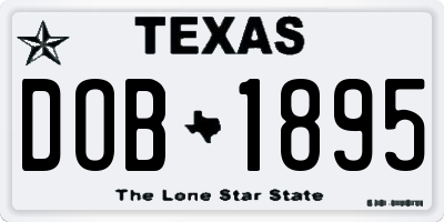 TX license plate DOB1895