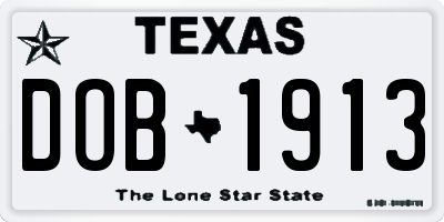 TX license plate DOB1913